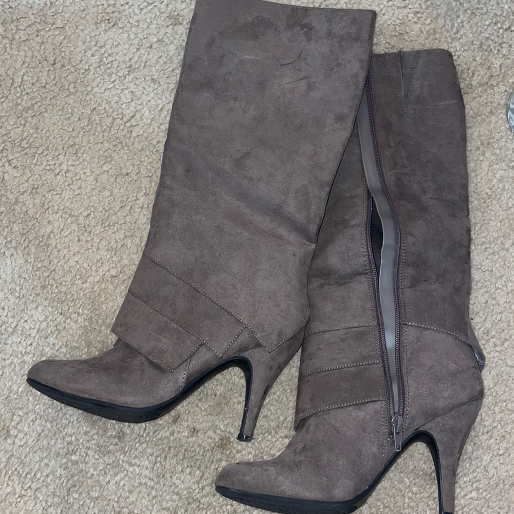 Tall suede boots